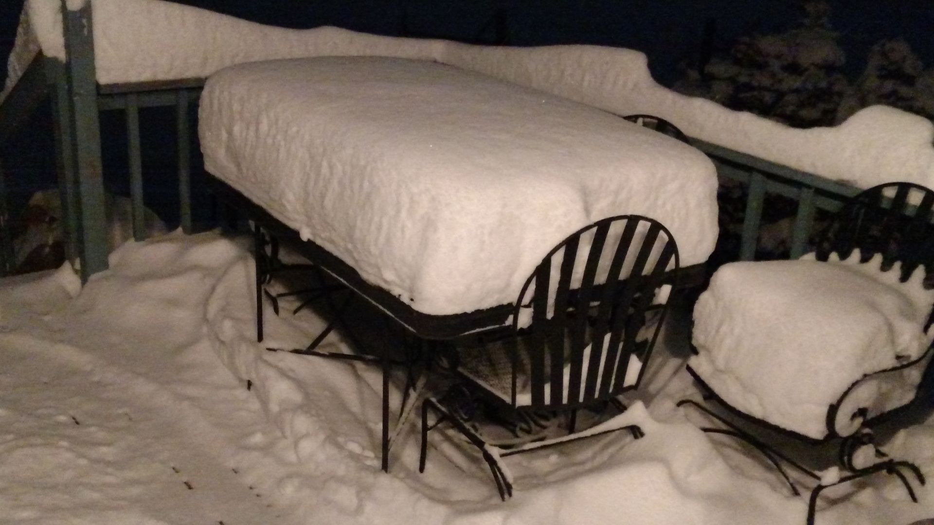 Snow piles up